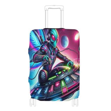 Imagem de Joisal Capa protetora de viagem espacial de surfe astronauta aprovada pela Tsa, ajuste de bagagem de 45 a 81 cm, acessórios de mala, Alien Riding UFO, XL 29-32 in