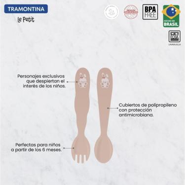 Imagem de Jogo De Tralheres Infantil Tramontina Le Petit Rosa 02Pçs