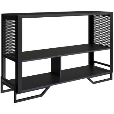 Imagem de Aparador 80 Cm Estilo Industrial 2 Prateleiras Telado 1021 Preto Pp Preto