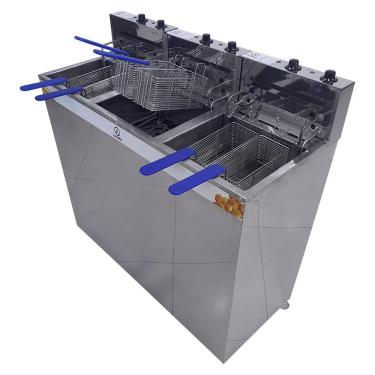 Imagem de Fritadeira Elétrica água E óleo Jl Colombo Gabinete 3 Cubas 18 Litros Cada 8000w 148304