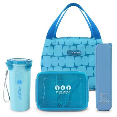 Imagem de Conjunto Kit Fitness De 3 Peças E Porta Talheres Portátil Cor Azul