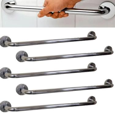 Imagem de Barra Alça Apoio Kit 5 Uni Aço Inox 50cm Acessibilidade