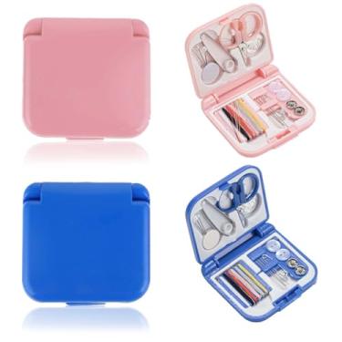 Imagem de ADULLPONY Kit De Costura Para Viagem Com 2 Mini Kits, Emergência Portátil Pequeno, Tesoura Iniciantes, Faça Você Mesmo, Agulha, Enfiador Linha, Mulheres, Mães, Viajantes, Adultos E Iniciantes