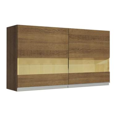 Imagem de Armário Aéreo Madesa Glamy 120 cm 2 Portas com Vidro Rustic