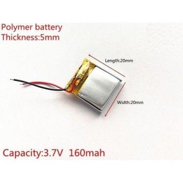 Imagem de Bateria  3.7v  160 Mah   5mm X 20mm X 20mm 502020 2 Fios - bgb