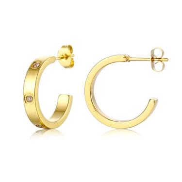 Imagem de Brincos femininos Amizade Amizade Aço Inoxidável Durável Baixa Alergia Amizade Joias Aniversário Formatura Casamento Senhoras Presente de Natal, ONE SIZE, Aço inoxidável, Sem pedra preciosa