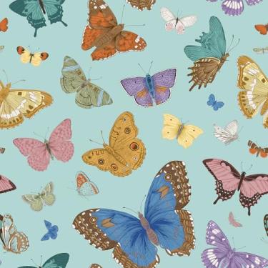 Imagem de VEELIKE Papel de parede excêntrico borboleta descasque e cole borboletas azuis papel de contato para armários prateleiras parede de destaque 40 cm x 900 cm papel de parede de inseto removível