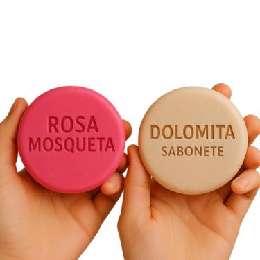 Imagem de Sabonete Clareador Dolomita + Rosa Mosqueta 90g cada | Uniformiza o Tom, Limpa e Hidrata a Pele