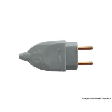 Imagem de Plug Chato Macho Prensa Cabo Cz Tita 2P 10A 062233 - INTERNEED