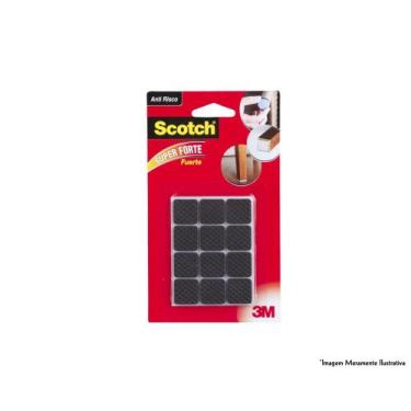 Imagem de Feltro 3M Anti-Risco Quadrado Preto B M 12Pcs Blister