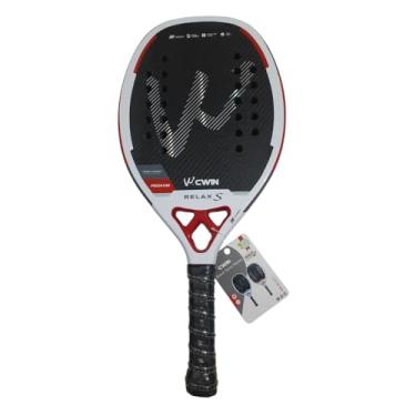 Imagem de Raquete Beach Tennis CWIN Fibra de Carbono 3K Relax S Red Completa Rosto Rude Feminino Raquete Tênis de Praia Quadro de Carbono Profissional Masculino