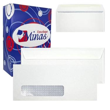 Imagem de Envelope comercial 500 Minas Envelope No. 9, janela esquerda, janela digital, seguro para impressora a laser, 9 x 21 cm, colorido, aba de goma, 10,9 kg, branco, 500 envelopes
