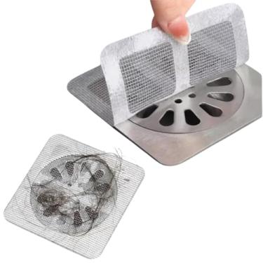 Imagem de Kit 20 Protetor Para Ralo Tela Filtro Adesivo Anti Insetos Telinha Descartável Coletor de Cabelos Banheiro Quintal Ralos Bloqueador Barata Mosquitos