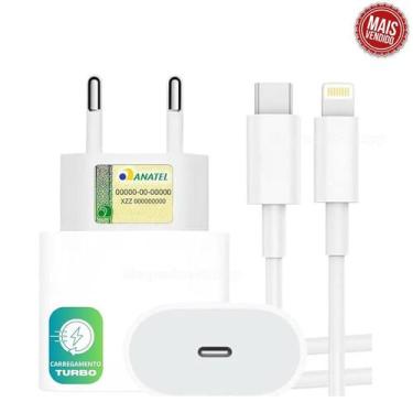 Imagem de Novo Carregador Completo Usb C Lightning Fonte 20W Ultra Rapido Compat