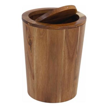 Imagem de Lixeira Madeira Multiuso 10 L Basculante 30x23cm - Marrom 