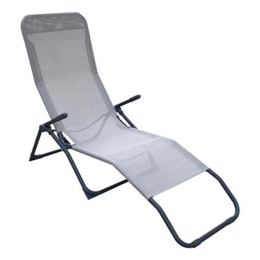 Imagem de Espreguicadeira Aco Slim 2 Posicoes Ate 160kg - Cinza