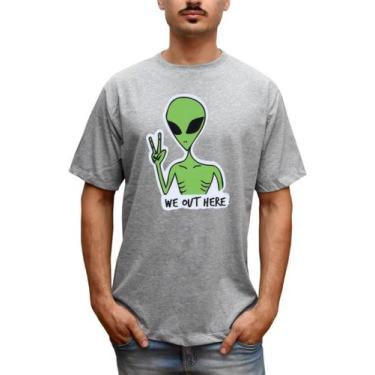 Imagem de Camiseta Masculina ET We Out Here Alien - Bella Store, Cinza, G, Homem