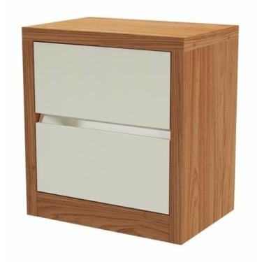 Imagem de Mesa de Cabeceira Dynamo com 2 Gavetas cor Freijo com Off White - 5771