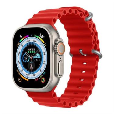 Imagem de Pulseira Vermelho 38/40/41mm Oceano Silicone Compatível Relógio Serie 