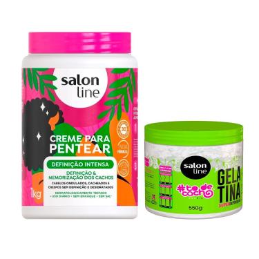 Imagem de Kit Creme Pentear Definição + Gelatina 550G Salon Line Parar