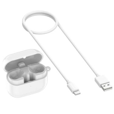 Imagem de YUULNMOP Capa de carregamento compatível com Samsung Galaxy Buds3 Pro R630, caixa de carregamento rápido sem fio tipo C com cabo de carregamento para fones de ouvido Samsung Buds3 Pro R630 (branca)