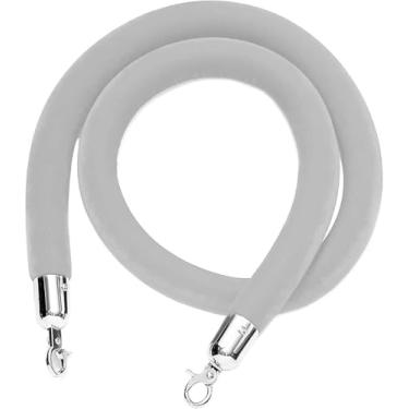 Imagem de Corda Torcida Da Barreira Da Fila Com Um Veludo Do Gancho Para O Controle De Multidão Barreira Da Corda Da Corda Da Fila Do Suporte Da Barreira Da Segurança Para O Controle De, Orange, 1.0m