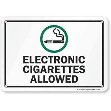 Imagem de SmartSign Placa "Cigarros eletrônicos permitidos" | Plástico de 17,8 cm x 25,4 cm