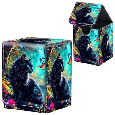 Imagem de Caixa de baralho MTG Commander, caixa magnética de couro forte Magic the Gathering Deck para exibição de comandante, comporta mais de 100 cartões, caixas de armazenamento de cartões colecionáveis para