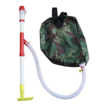 Imagem de Gralara Distribuidor de fertilizantes manual com design ergonômico e bolsa de transporte traseira, ferramenta de fertilização, aplicação de esterco para áreas, Tubo de Pvc Simples