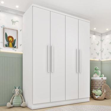 Imagem de Guarda-roupa Infantil 4 Portas 2 Gavetas 133cm Harmonia Espresso Móveis Neve