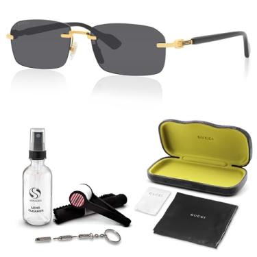 Imagem de Gucci Óculos De Sol De Grife Gg1221S: Óculos De Sol Com Armação Piloto Elegante E Kit Eshades Premium - Epítome De Luxo E Estilo