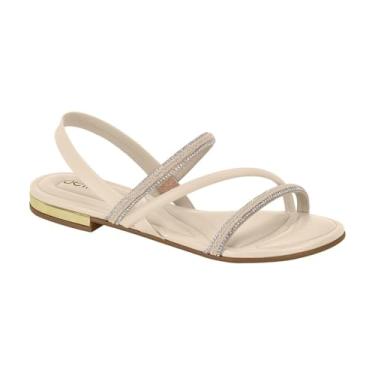 Imagem de Sandália Rasteira Feminina Beira Rio – Leve, Confortável e Ideal para o Dia a Dia (Cristal/Branco, BR, Adulto, Numérico, 38)