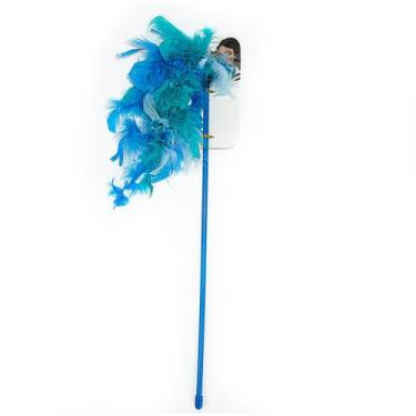 Imagem de Varinha para gatos com penas pawise - 48 cm azul