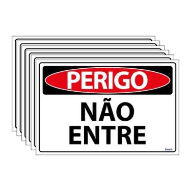 Imagem de Comb 6 Placas De Sinalização Perigo Não Entre 30x20 Ecom IA - SP55 F9e