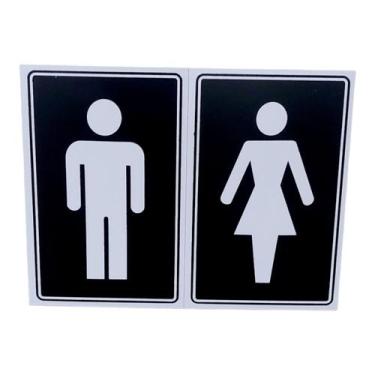 Imagem de Placa de Sinalização 25x15cm Feminino/masculino Preto - JA, Feminino/m