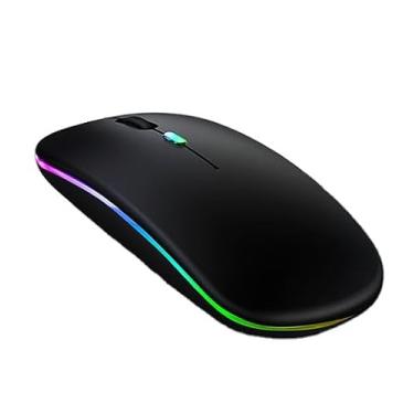 Imagem de Mouse Sem Fio Recarregável Bluetooth com LED RGB Silencioso Ergonômico