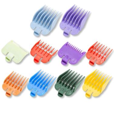 Imagem de 10 peças de protetores de cabelo profissionais para cortadores Wahl Guards para cortadores de 1/40.6 cm a 2.5 cm, acessórios de barbeiro