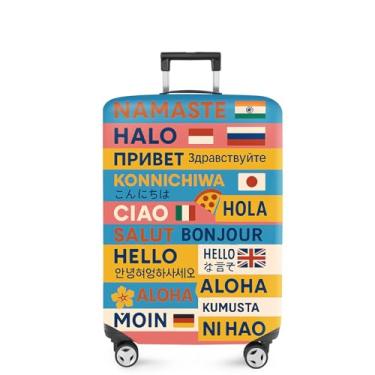 Imagem de ANNA QUEEN Capa de mala, protetor de mala, capa de viagem para bagagem de 45 a 81 cm, acessórios de viagem de elastano extensível e lavável, #26, S(fits 20-22inch suitcase)