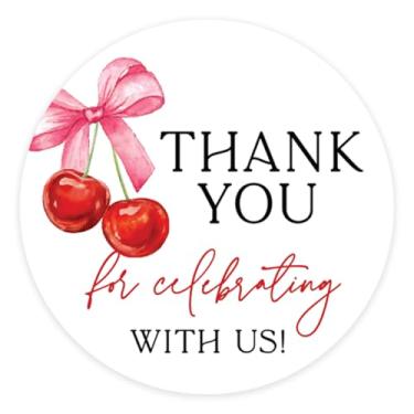 Imagem de Andaz Press 5 cm She's The Cherry on Top Baby Shower Decorations, Thank You for Celebrating with Us Stickers, Cherry on Top Party Decorations, Adesivos de chá de bebê para lembrancinhas, doces