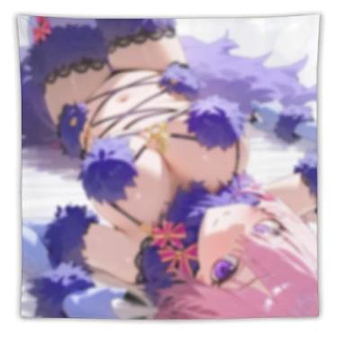 Imagem de LIEGBMEU Sexy Bikini Hot Anime Girl Tapeçaria 152.4 cm x 152.4 cm Interior Exterior Wall Quilt Art Decoração de Tapeçaria Caprichosa, AF055