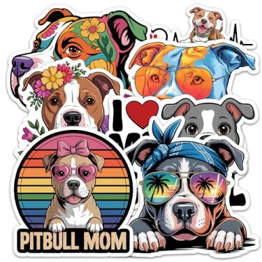 Imagem de Adesivo Pitbull 8 peças (tamanho grande) adesivos de vinil para laptop decalque à prova d'água para para-choques de carro, garrafa de água, caderno, bagagem, janela, festa, aniversário, decorações