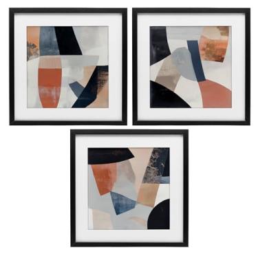 Imagem de Stupell Industries Fragmented Visions Abstracts 3 peças impressão emoldurada preta sob vidro conjunto design por Mona Grace, 33 x 33