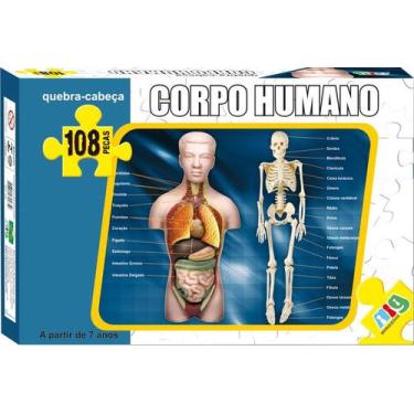 Imagem de Quebra Cabeca Corpo Humano 108 Pecas Educativo Nig Brinquedos