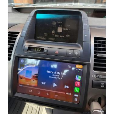Imagem de Android 13 estéreo para carro com carplay sem fio Android Auto para Toyota Prius 2003-2009 tela sensível ao toque de 9 polegadas, receptor de áudio para carro, WiFi, GPS, Bluetooth, AHD, microfone