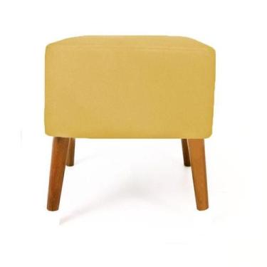 Imagem de Puf Puff Marrocos Pés Palito Suede Amarelo Sala E Quarto - Decore.Com