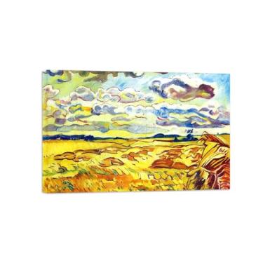 Imagem de Impressão em tela de paisagem, pintura famosa, imagem de arte de parede - pôster de verão para decoração de sala de estar pronto para pendurar tela emoldurada 20x30cm8x12in