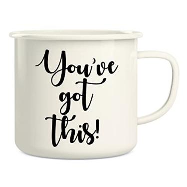 Imagem de Retreez You've Got This! Caneca de café de aço inoxidável esmaltada de 473 ml - Presente de aniversário engraçado motivacional de incentivo para amigo colega de trabalho irmã irmão filho filha