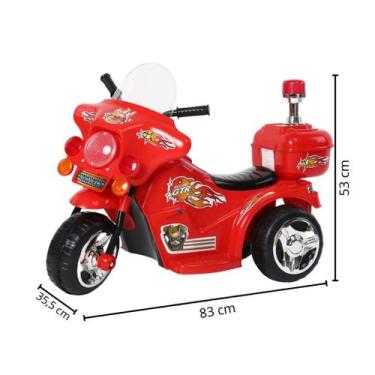 Imagem de Mini Moto Elétrica Infantil Triciclo Policial 6V Com Luz e Sons Import