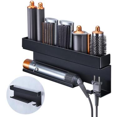 Imagem de Armazenamento de suporte de secador de cabelo para chapinha e acessóri