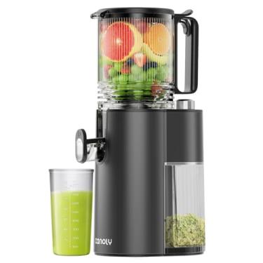 Imagem de Espremedor de prensa a frio, espremedores de calha de alimentação de 14,8 cm de largura com motor de potência de 350 W, máquina de suco de mastigação lenta com alto rendimento de suco para vegetais e